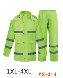 荧光绿晴雨安全反光套装