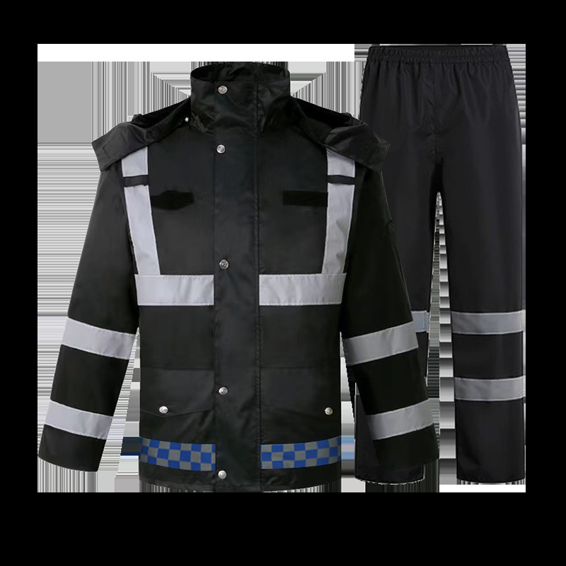 防水布加棉里套装雨衣