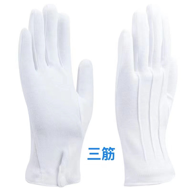 耐磨防滑棉白手套手套
